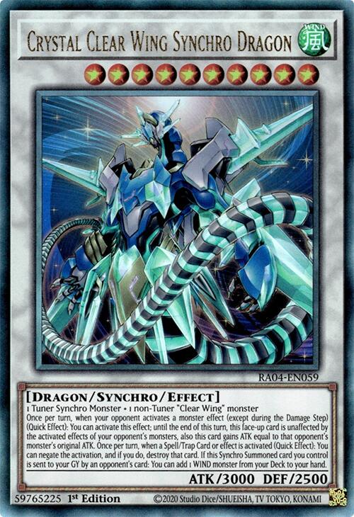 Crystal Clear Wing Synchro Dragon [RA04-EN059] Prismatic Ultimate Rare