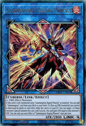 Salamangreat Raging Phoenix [RA04-EN083] Prismatic Ultimate Rare