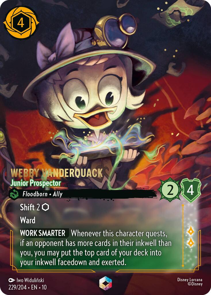 Webby Vanderquack - Junior Prospector (Enchanted) (229/204) [Whispers in the Well]