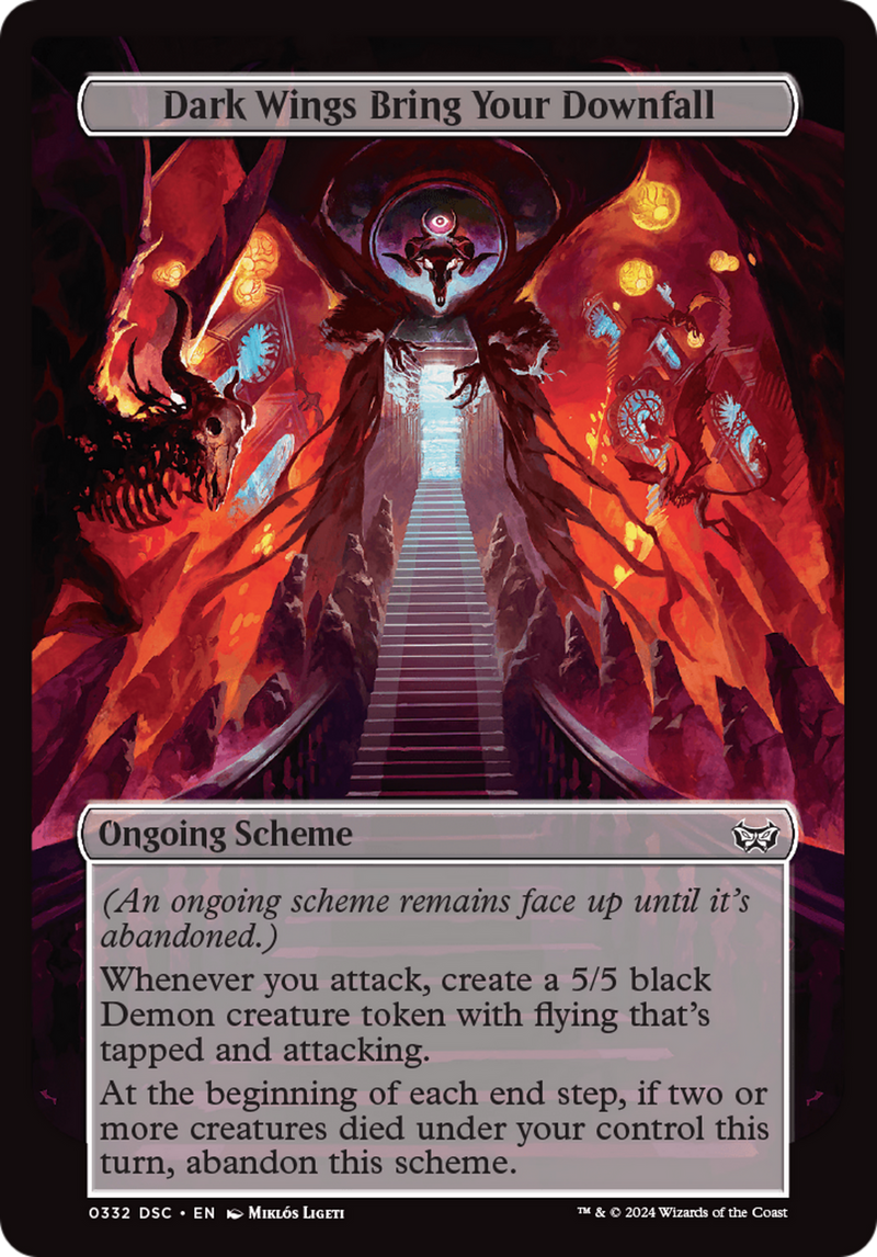 Dark Wings Bring Your Downfall (Full Art) [Duskmourn: House of Horror Commander]