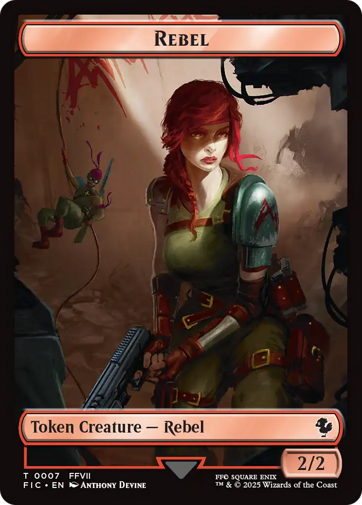 Soldier // Rebel Double-Sided Token (Surge Foil) [FINAL FANTASY Commander Tokens]